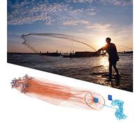 Chrees Fishing Net, Heavy Duty Nylon Cast Net with Zinc Sinker for Fast Sinking, 360 Degree Design for Bait Fish, 2.4m or 3.6m Diameter (3.6m)