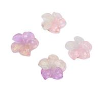 Chrees Flower Button Cover, 4 Pcs Detachable Shirt Cuff Button Covers with Cute Roseate Purple White Color, for Dresses Jackets Suits Hats Scarves Craft Decoration