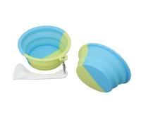 Chrees Foldable Pet Bowl, 2pcs Silicone Portable Pet Feeding Watering Dish with Compact Design, for Outdoor Walking Travel Hiking Camping