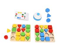 Chrees Geometric Puzzle Toy, Educational Cognitive Learning Blocks for Kids with Colorful Shapes, for Preschool Children to Develop Visual Spatial Skills and Creativity