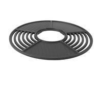 Chrees Grill Plate, 42cm Round Cast Iron Grill Grate with Enamel Non Stick Coating for Indoor Outdoor Cooking, Camping Picnics