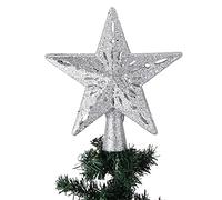 Chrees Hollow 3D Star Projector Light, with LED Snowflake Projection for Christmas Tree Decoration (UK Plug)