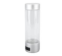 Chrees Hydrogen Water Bottle Generator Portable Rechargeable Health Cup for Travel Office Exercise 400ml Borosilicate Glass