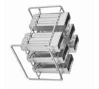 Chrees Ice Cream Stainless Steel Mould Durable Maker Tool for Home Kitchen DIY, 6 Pops At Once (Flat Head Double Groove)