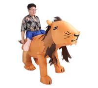Chrees Inflatable Lion Costume, Creative Patchwork Color Full Body Blow Up Suit with Fan Ventilation System, for Dress Up Parties Cosplay Carnivals 150-190cm