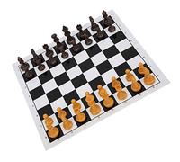 Chrees International Chess Toy Chess Set Travel Set 2 in 1 Foldable Portable Plastic Board Game with Draughts for Children Adults Family Travel