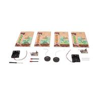 Chrees Kids 2 Way Radio Building Kit Educational STEM Toy Learning Construction Set with Dinosaur Pattern 500m Real Time Communication Wooden Intercom Toy for Backyard Camping