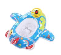 Chrees Kids Inflatable Pool Float, Aircraft Shaped Baby Swim Float with Horn Sound and Steering Wheel, for Ages 1-4 Years Old, Made of PVC Material