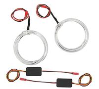 Chrees LED Light Guide Angel Eyes Daytime Running Light Halo Ring Headlight Lamp 2pcs 80mm 9-36V Plug and Play with Constant Current Regulator for Vehicle (Ice Blue)