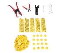 Chrees Livestock Ear Tags, Plastic Animal Identification Tags with Applicator and Remover Pliers for Cattle Sheep Farm Management