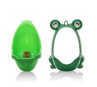 Chrees Potty Trainer for Boys, Cartoon Kids Urinal with Suction Cup, Funny Aiming Point, Lightweight PP Material, Easy to, Suitable for 8 Months to 6 Years Old (Dark Green+Emerald Green)