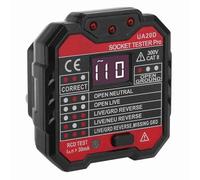 Chrees Socket Tester Electrical Outlet Tester Receptacle Portable Voltage Detector LCD Voltage RCD GFCI Test Wiring Check Home Electrical Safety for Schools Labs Fac