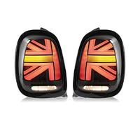 Chrees Tail Lights Rear Lights Tail Lamps Union Jack Style Full LED Smoked Lens Sequential Turn Signal Brake Reverse Running Light for F55 F56 F57 2014-2021