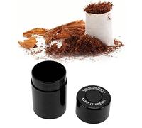 Chrees Tobacco Storage Box, Round Plastic Airtight Storage Jar, Smell Proof, Tobacco Herb Storage Box, Sealed Tank Container for Outdoor Travel (Black)