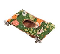 Chrees Warm Bird Hammock, Cotton Plush Double Layer, Reduces Anxiety, Bird Cage Bed for Parrots, Hours of Entertainment, Exercise, Rest, Hide and Play (Green)