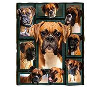 ChriHome Flannel Blanket 3D Boxer Dog Super Soft Bedding Couch Sofa Throw Blanket Plush Cozy Office Nap Air Travelling Portable Warm Blanket (3D Boxer, 60'' x 50'')