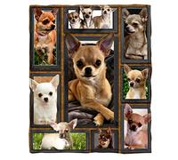 ChriHome Flannel Blanket 3D Chihuahua Dog Blanket Soft Plush Bedding Sofa Couch Throw Blanket Cozy Home Decor Blankets (80'' x 60'')
