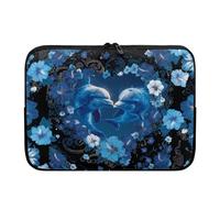 Chririnla Heart Dolphin Laptop Sleeve Case for 10-17 Inch Soft Laptop Handbag Notebook Cover Women Men Briefcase Waterproof
