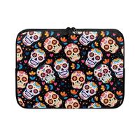 Chririnla Hippie Skull Laptop Sleeve Case for 10-17Inch Computer Handbag Notebook Cover Gift for Men Women Business Trip Briefcase,10inch