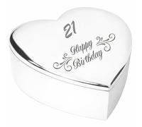 Chris Bag Of Goodies 21st 21 Year Old Twenty First Birthday Gift Her Swirl Engraved Silver Finish Heart Shaped Trinket Box Keepsake Present Idea For Daughter Sister Friend Wife