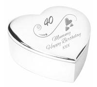 Chris Bag Of Goodies 40 40th Fortieth Birthday Gift For Mummy Engraved Silver Finish Heart Shaped Trinket Box Keepsake Present Idea from Son Daughter Children