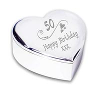 Chris Bag Of Goodies 50th 50 Fifteeth Happy Birthday Hearts Heart Shaped Trinket Box Gifts Ideas Keepsake For Her Women Woman Ladies