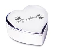 Chris Bag Of Goodies GRANDMA Silver Heart Trinket Box Novelty Gift Present for my Souvenir Keepsake Xmas