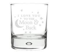 Chris Bag Of Goodies I Love You to The Moon and Back Bubble Whisky Whiskey Glass Tumbler for Him Her