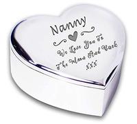 NANNY WE LOVE YOU TO THE MOON & BACK Silver finish TRINKET BOX Gift Gifts Presents Ideas for Her Birthday Christmas Mothers Day