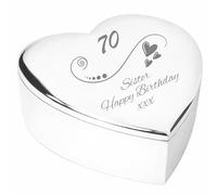 Chris Bag Of Goodies Sister 70th 70 Seventy Years Old Seventieth Birthday Heart Shaped Trinket Box Keepsake Idea