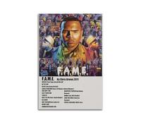 Chris Brown F.A.M.E Album Cover Aesthetic Limited Posters Signed Rapper Music Posters Dorm Decor Bedroom Posters Print Canvas Wall Art Room Teen and Girls 08x12inch(20x30cm) Unframe-Style