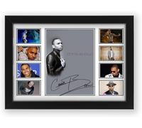 Chris Brown Signed Poster Print - Limited Edition Autograph Fan Gift - Collectible Memorabilia Merchandise (Framed A4 (30x21cm))