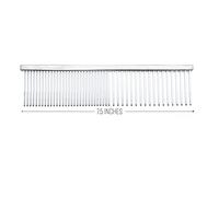 Chris Christensen 005 7.5 inch Fine/Coarse Long Tooth Greyhound-Style Butter Comb, Groom Like a Professional, Rounded Corners Prevent Friction and Breakage, Solid Brass Spin with Steel Teeth, Chrome