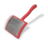 Chris Christensen Big G Dog Slicker Brush for Dogs (Goldendoodles, Labradoodles, Poodles), Groom Like a Professional, Fluff Detangle Style, Saves Time Energy, Coral, Large