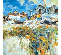 Chris Forsey "Daisies Amongst The Pebbles" Canvas Print, Cotton, Multi-Colour, 3.20 x 40.00 x 40.00 cm
