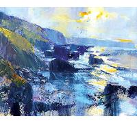 Chris Forsey "Tregardock Beach, December" Canvas Print, Cotton, Multi-Colour, 3.20 x 40.00 x 50.00 cm