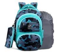 Chris & Kate Premium 32L Multi-Print School Bag for Boys Girls and Kids, Spacious Interior, Casual Backpack, Perfect for School, College, Daily Life, Includes Stationery Bag and, Green-5, M, Casual