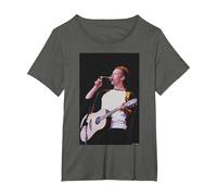 Chris Martin Coldplay Glastonbury 2000 by Andy Willsher T-Shirt, Women's Plus, Asphalt Grey, 6X