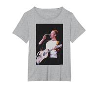 Chris Martin Coldplay Glastonbury 2000 by Andy Willsher T-Shirt, Women's Plus, Heather Grey, 4X