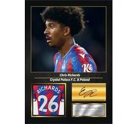 Chris Richards Signed Football Memorabilia - Framed Autograph Display with Crystal Palace & USA Tribute - Collector’s Gift, A3 Poster + Gold Frame