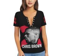 Chris Singer Brown T Shirts tee Sexy Women Graphic Deep V Neck T-Shirts Vintage Crew Neck T-Shirts Gift Idea T-Shirt Tops XX-Large