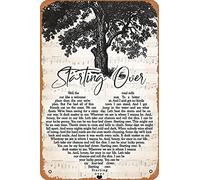 Chris Stapleton - Starting Over Lyrics Poster Retro Metal Tin Vintage Sign 12 X 8 Inch Home Bar Man Cave Wall Decor