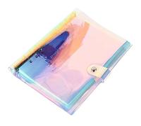 Chris.W A5 6-Ring Binder Cover Refillable Notebook Shell with Snap Button Closure for Ring-Bound Planner Pages, Dazzling Rainbow Color(Inner Paper Not Included)