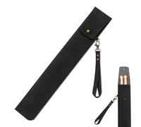 Chris.W Drum Sticks Bag PU Leather, Portable Drumsticks Case with Strap, Durable Drumstick Holder for Percussion Mallets & Sticks, Compact Drumstick Pouch for Drummers (Black)