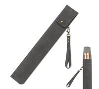 Chris.W Drum Sticks Bag PU Leather, Portable Drumsticks Case with Strap, Durable Drumstick Holder for Percussion Mallets & Sticks, Compact Drumstick Pouch for Drummers (Grey)
