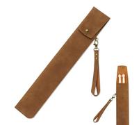 Chris.W Drum Sticks Bag PU Leather, Portable Drumsticks Case with Strap, Durable Drumstick Holder for Percussion Mallets & Sticks, Compact Drumstick Pouch for Drummers (Brown)