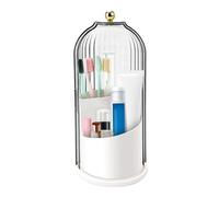 Chris.W Toothbrush Holders with Sliding Lid, Rotating Toothbrush Holders with Cover, 3 Slots Tooth Brush Toothpaste Holder, Bathroom Organizer Countertop, Sink Organizer for Vanity Tooth Brushes