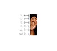 Chriscoco 14K Gold Filled Flat Back Stud Earrings for Women Earring Sets
