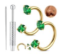 Chriscoco 2Pcs 18G G23 Titanium Horseshoe Nose Rings Hoops for Women Men