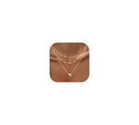 Chriscoco 3Pcs Gold Initial Necklaces for Women Layered Heart Name Necklace 14K Gold Plated Heart Letter Pendant Personalised Necklace Stainless Steel Choker Paperclip Chain Necklaces Jewellery-J